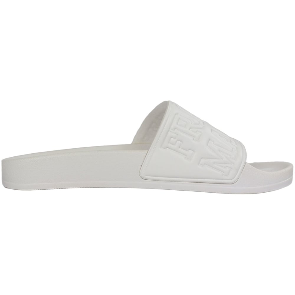 UA985 Unisex Rubber White Sliders
