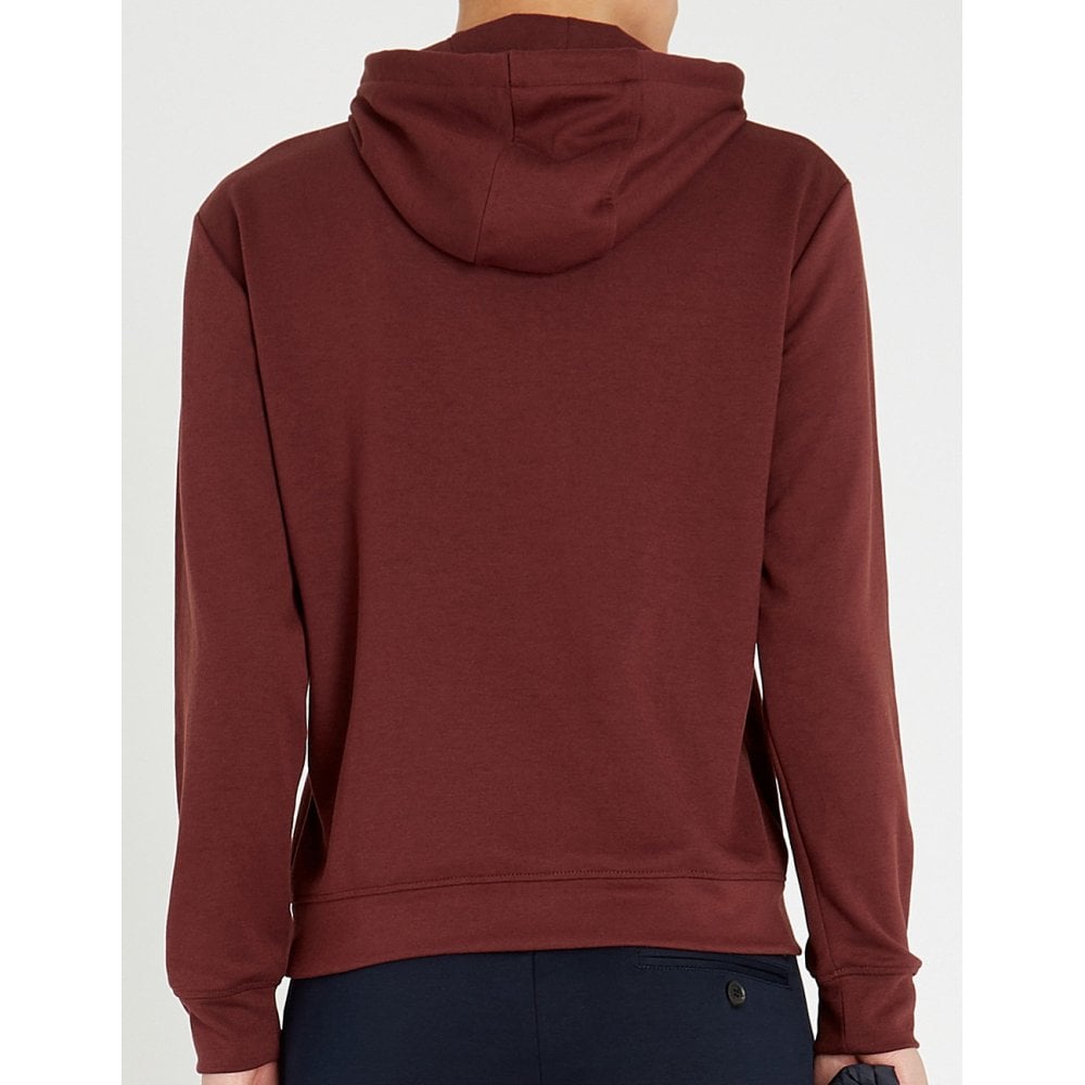 Cotton Stitched Logo Burgundy Hoodie
