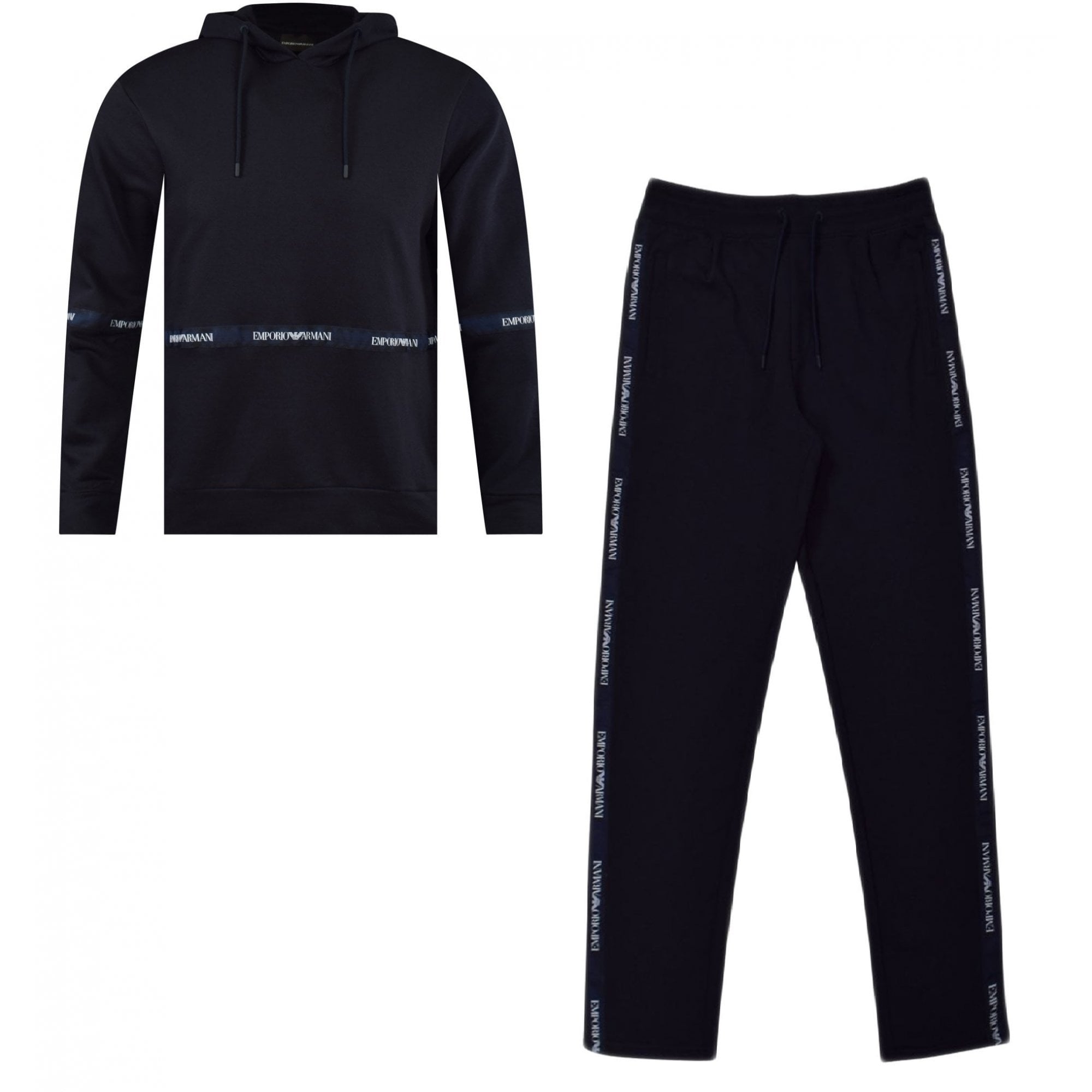 Cotton Pullover Hooded Navy Tracksuit