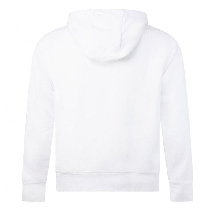 Cotton Overhead Embroidered Logo White Hoodie