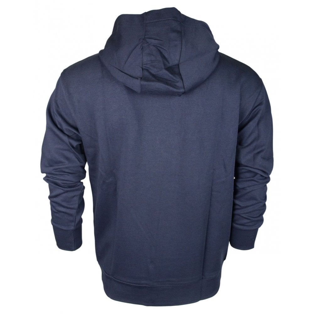 Cotton Overhead Embroidered Logo Navy Hoodie