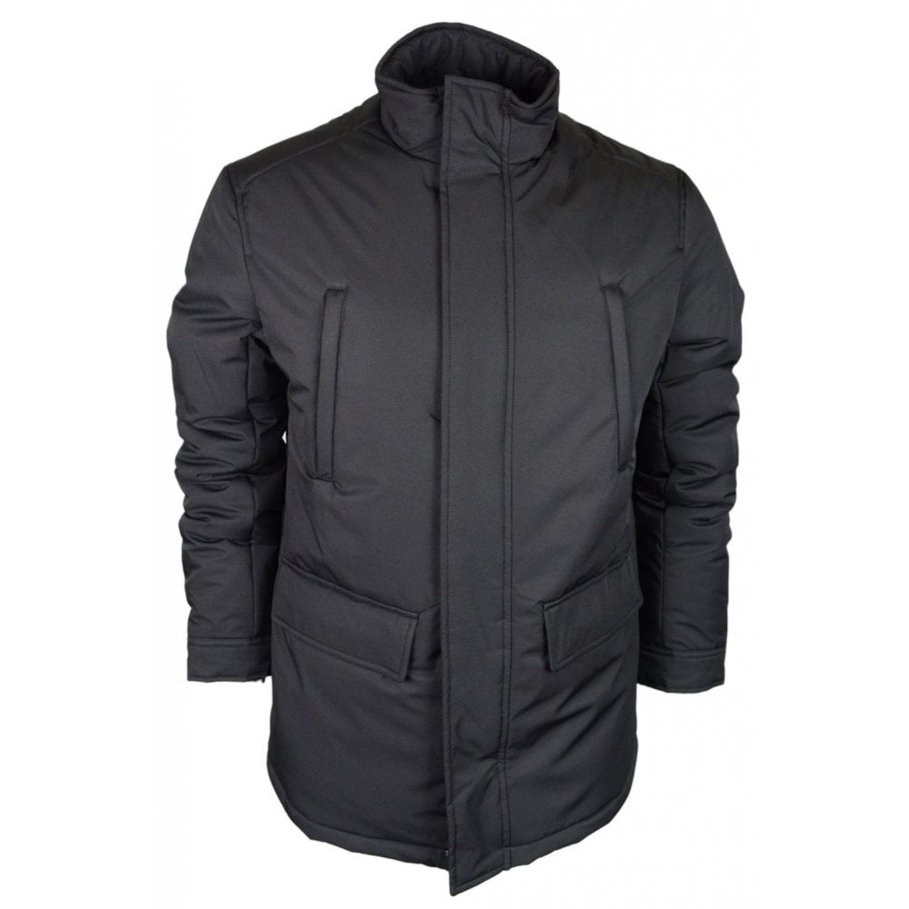 Blouson Zip Up Funnel Neck Black Jacket