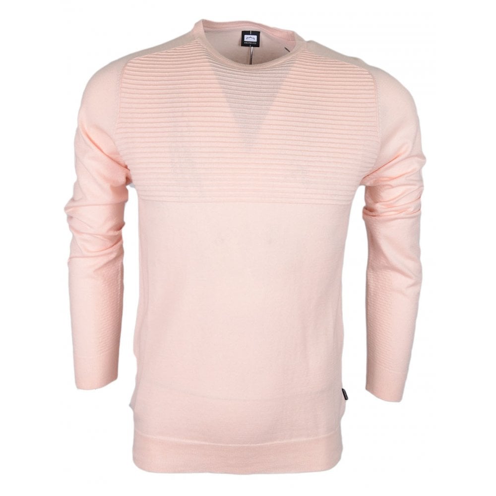 Suede Cotton Ribbed Light Pink Thin Knitwear Jumper
