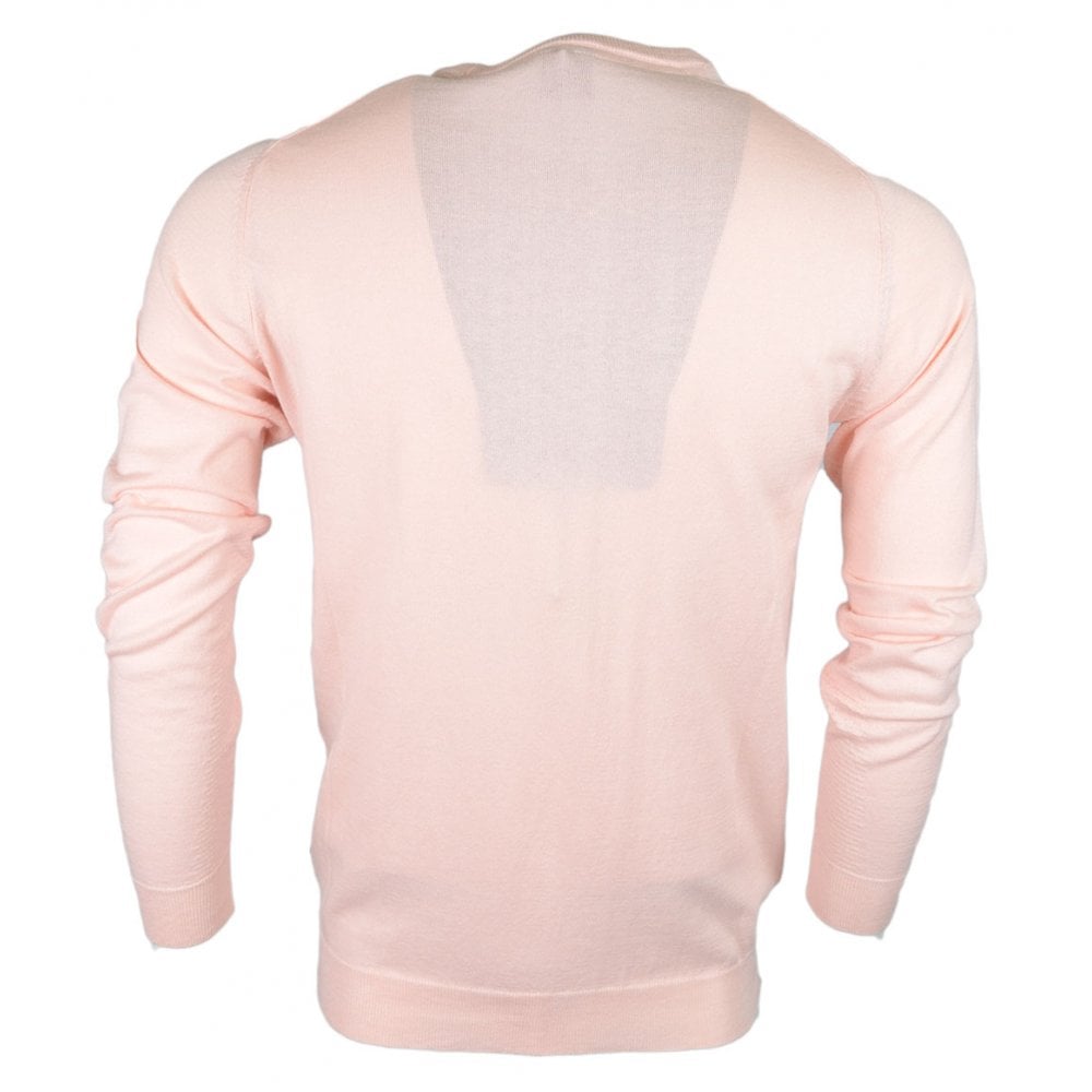 Suede Cotton Ribbed Light Pink Thin Knitwear Jumper
