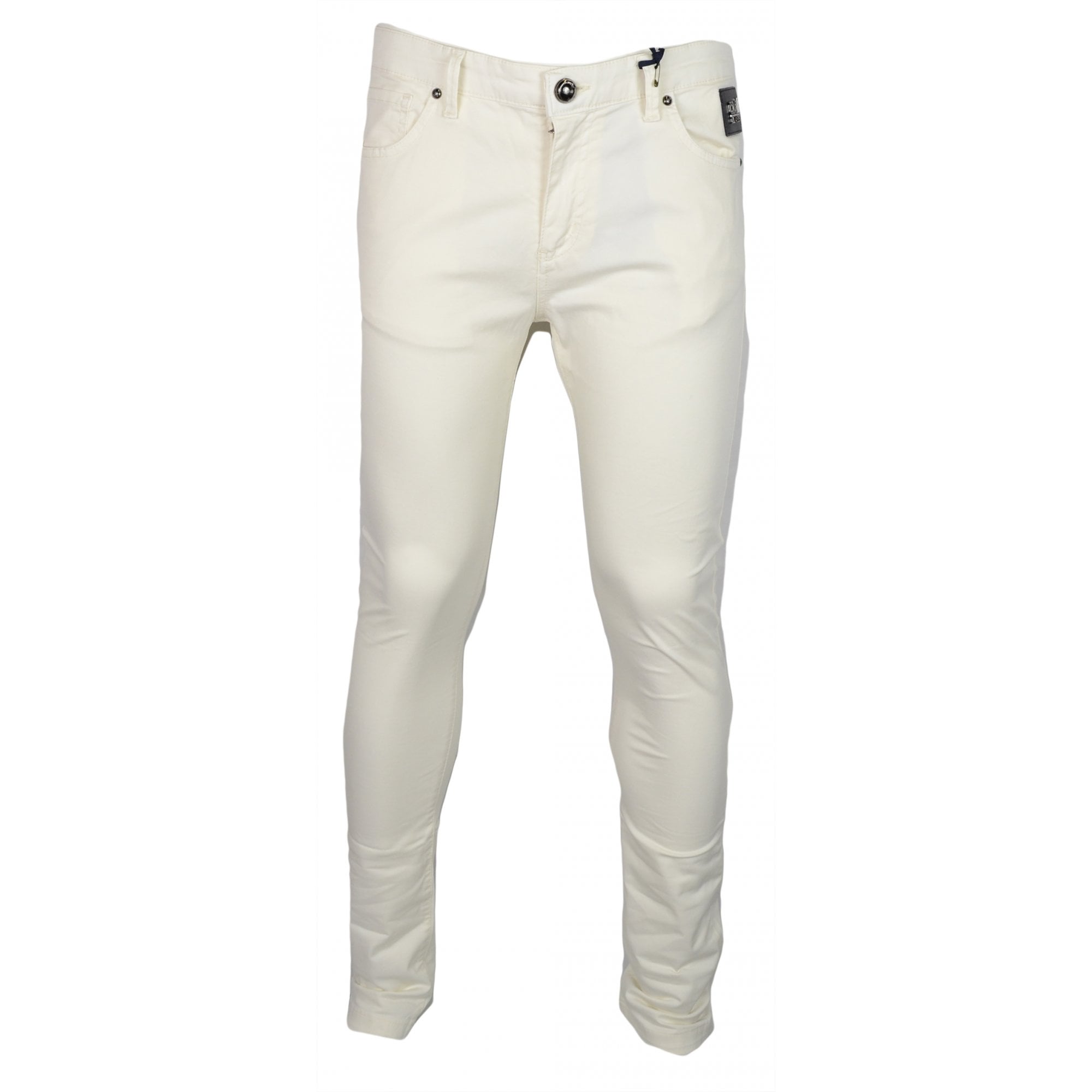Cotton Slim Fit Off White Chino