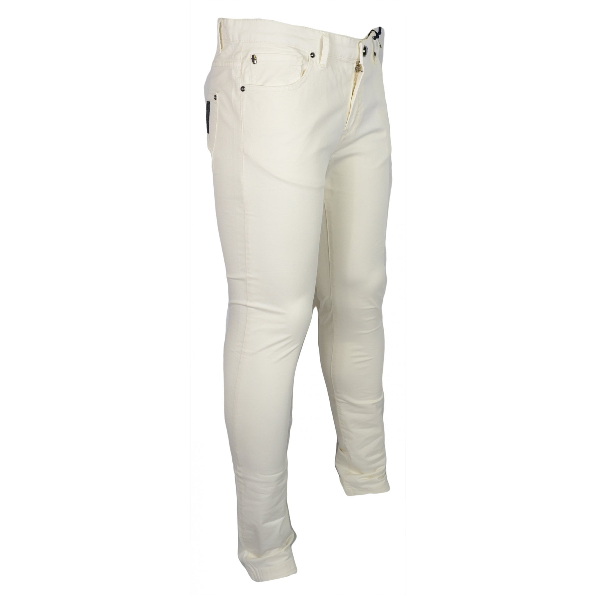 Cotton Slim Fit Off White Chino