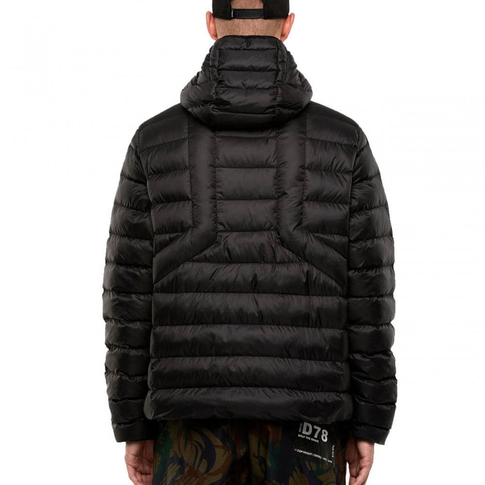 W-Dwain Puffer Hooded Black Jacket