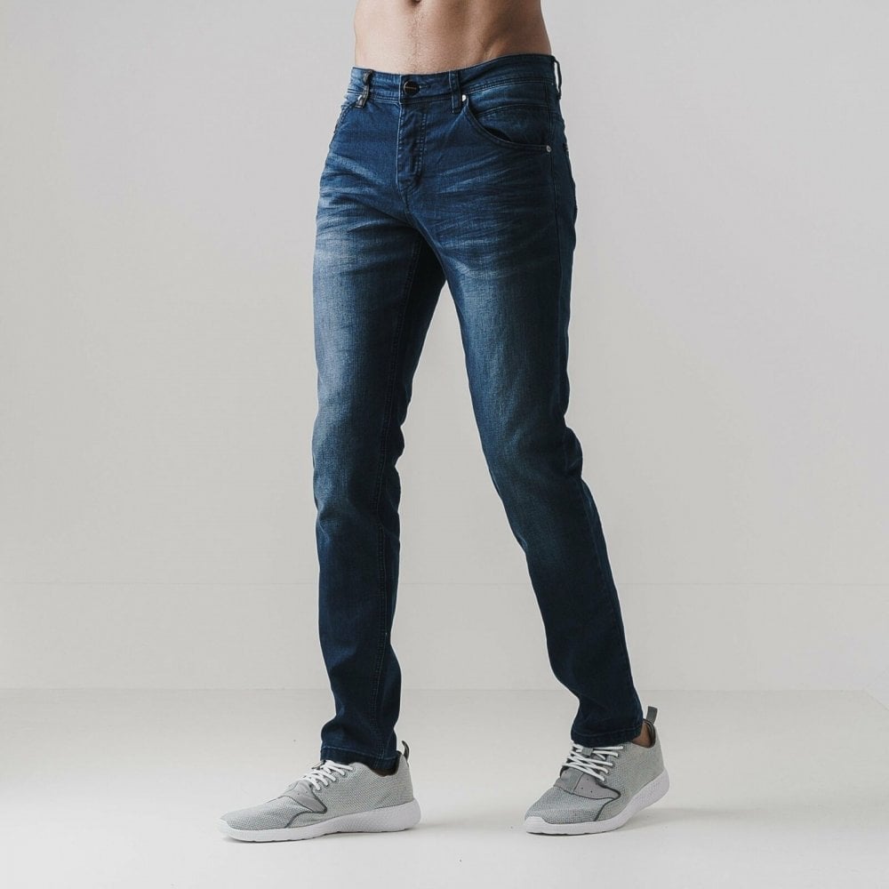 Dark Wash Blue Slim Fit Jeans