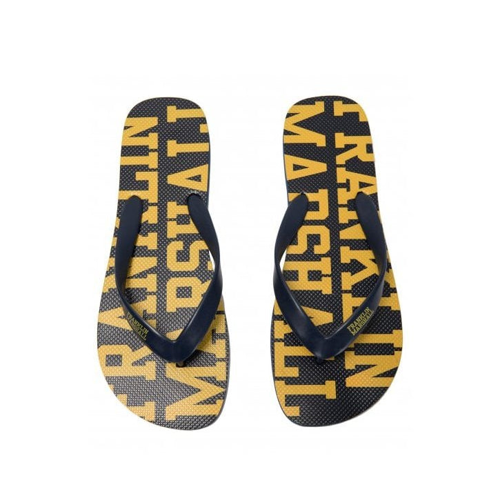 UA987 Unisex Rubber All Over Logo Navy Thong Sandals
