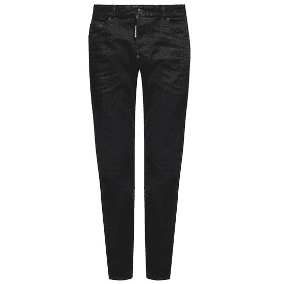 Cotton Slim Fit Black Faded Jeans