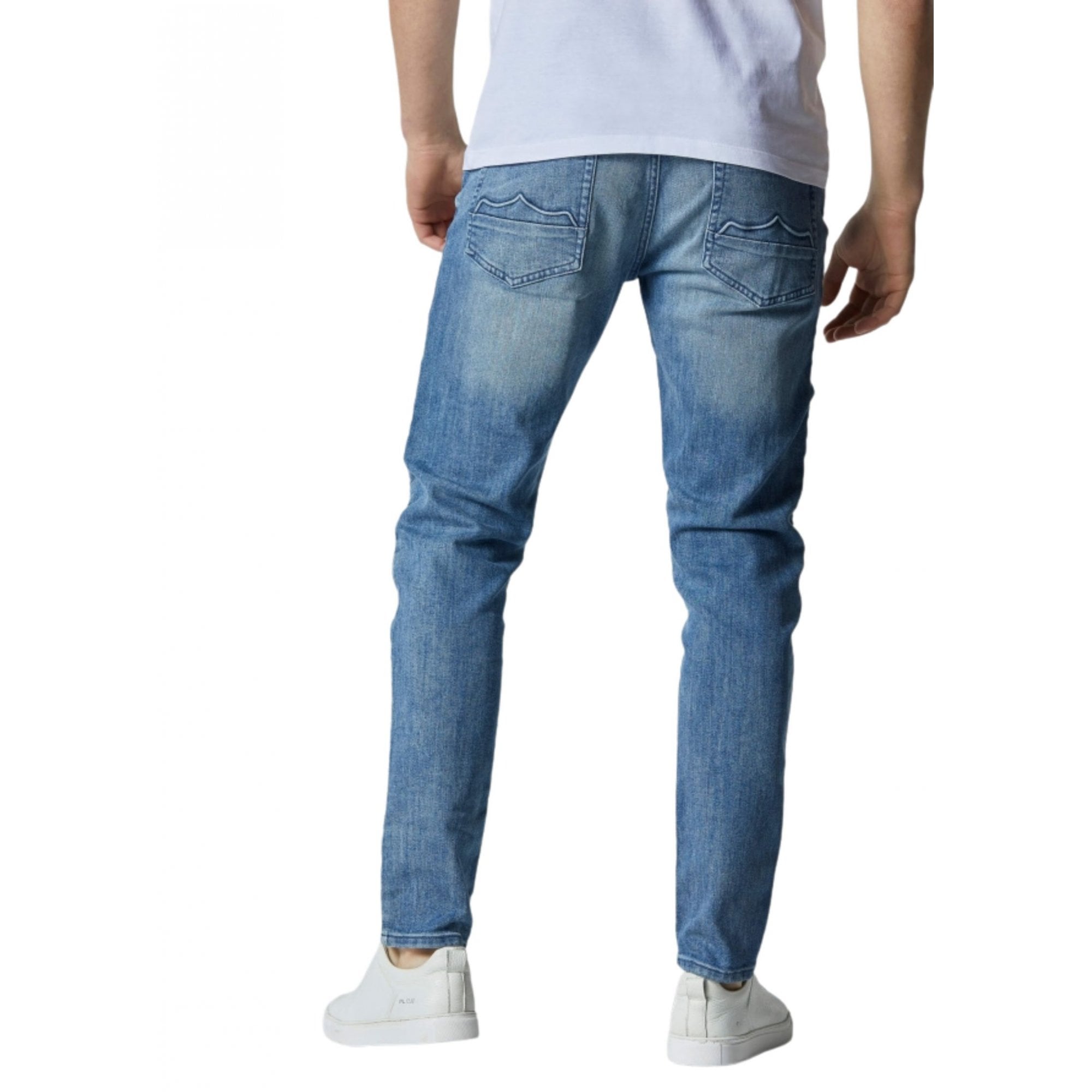 Moriarty Slim Fit Light Wash Biker Jeans