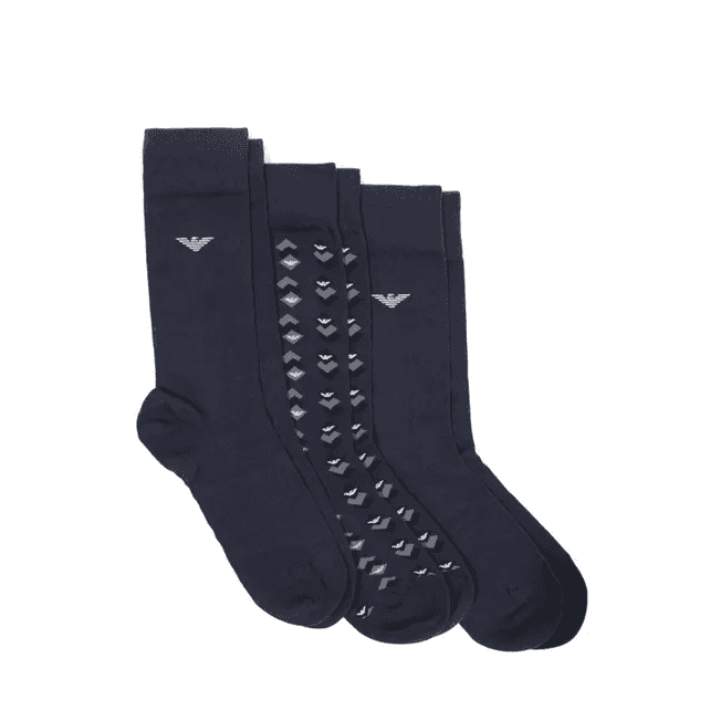 3 Pack Socks In Navy Gift Set
