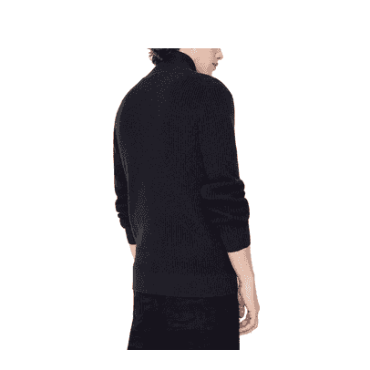 Zip Up Wool Blend Knit Cardigan