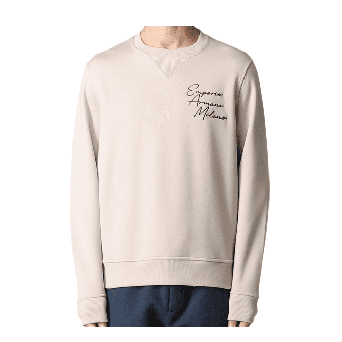 Cotton Embroidered Logo Cream Sweatshirt