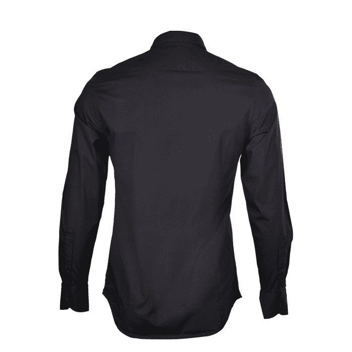 Cotton Slim Fit White Black Shirt