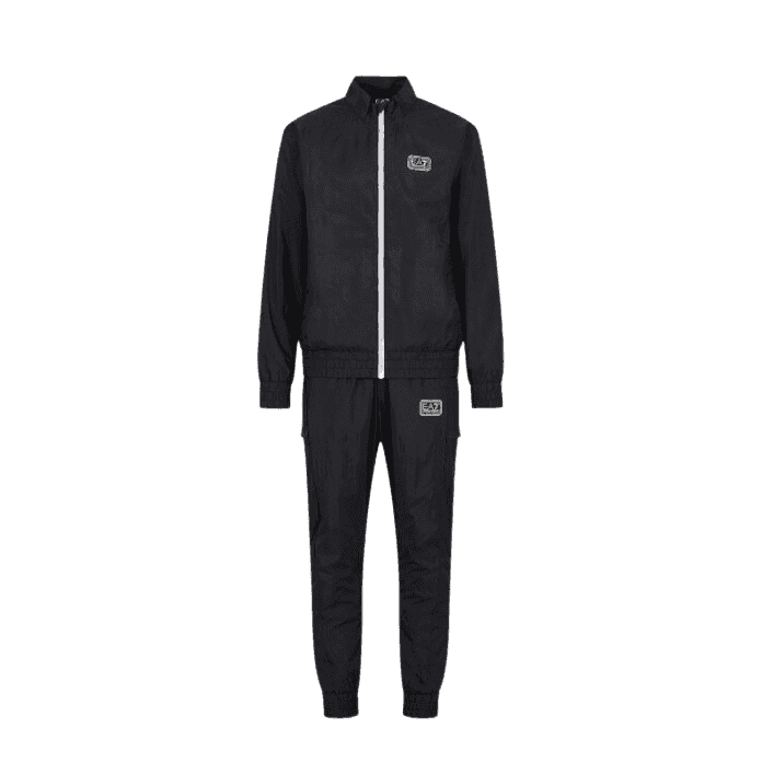 Zip Up Funnel Neck Rubberised Logo Tracksuit