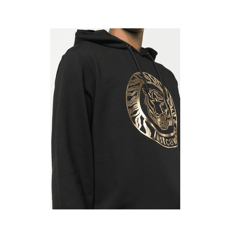 Cotton Tiger Logo Black/Gold Pullover Hooded Tracksuit