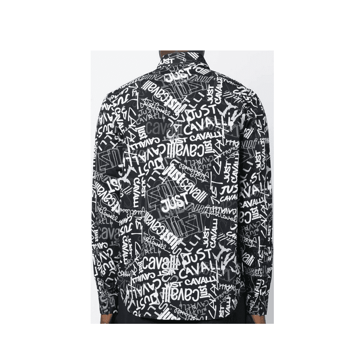 Lettering Allover Logo Black/White Button Up Shirt