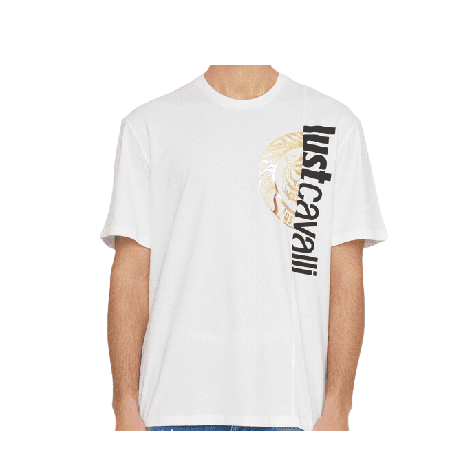 Split Logo Cotton White/Gold T-Shirt