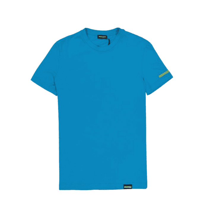 Cotton Print Logo Blue T-Shirt