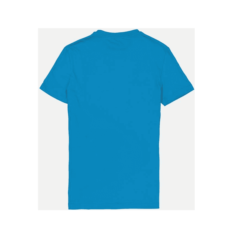 Cotton Print Logo Blue T-Shirt