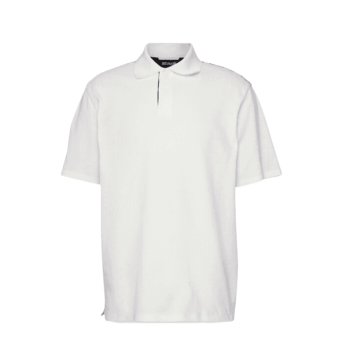 Cotton Shoulder Print White Polo Shirt
