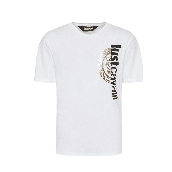 Split Logo Cotton White/Gold T-Shirt