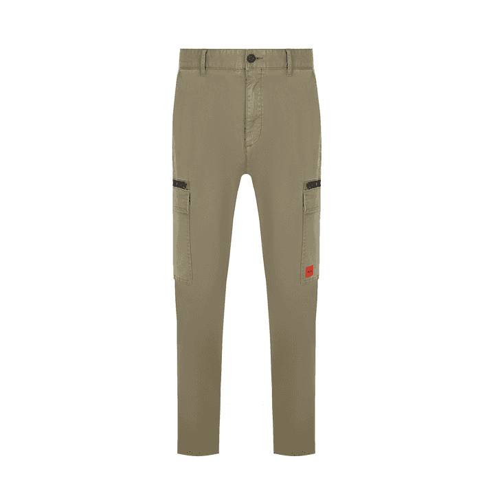 Glian231D Zip Pocket Khaki Cargo Pants