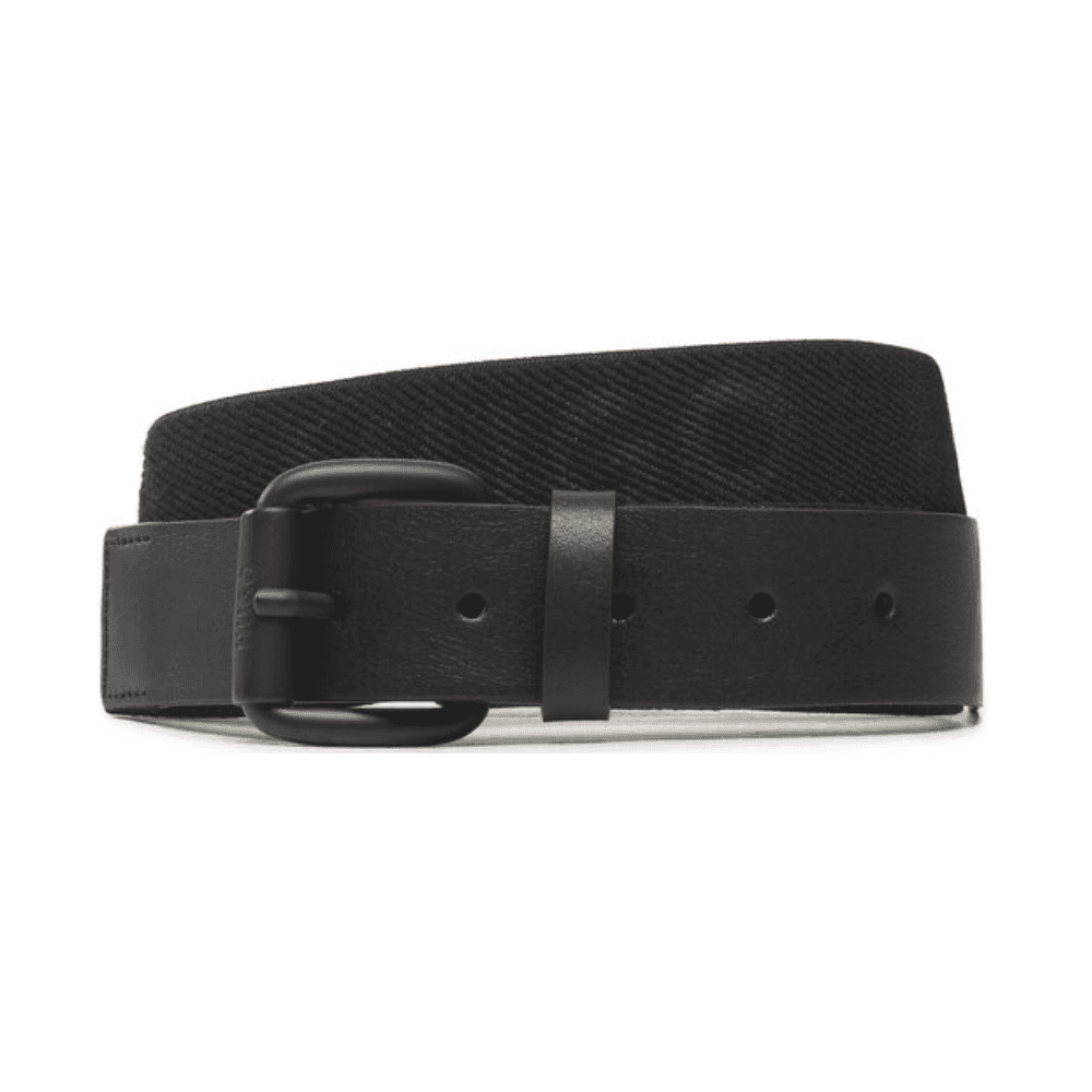 Logo Print Woven Black Belt