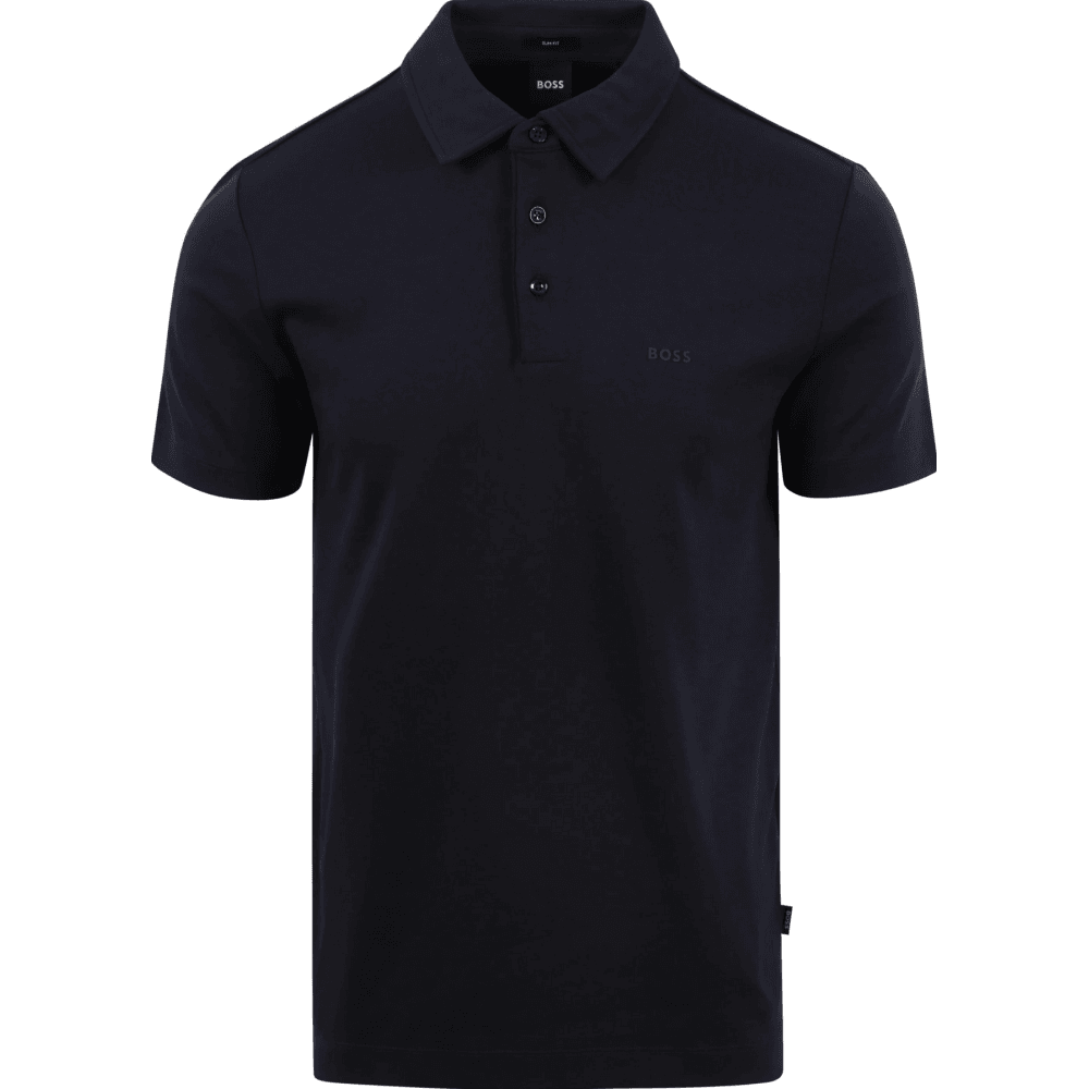 Palosh Cotton Rubberised Logo Navy Polo Shirt