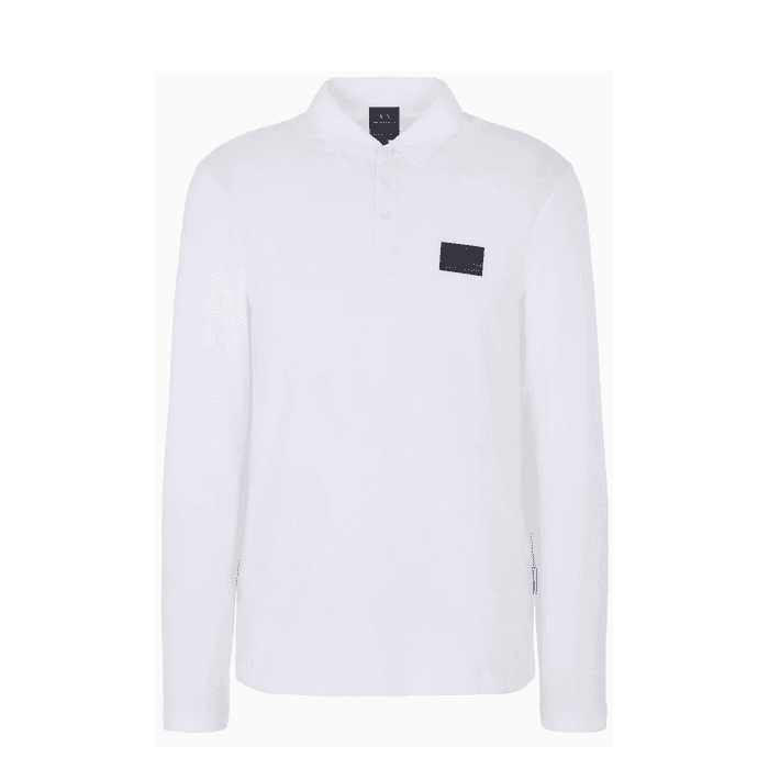 Cotton Rubber Patch Logo White Polo Shirt