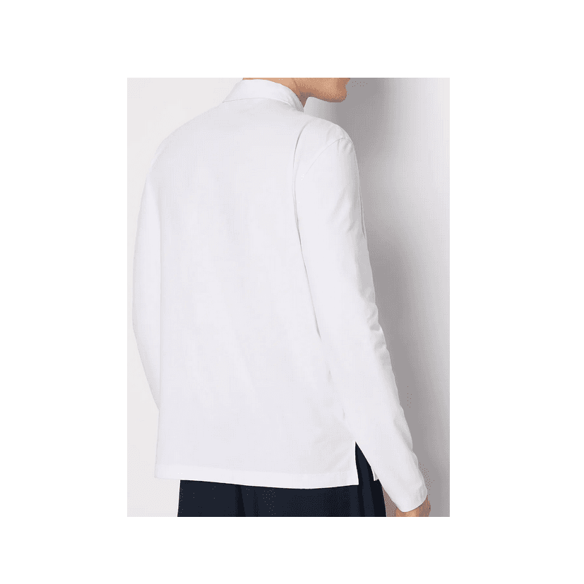 Cotton Rubber Patch Logo White Polo Shirt