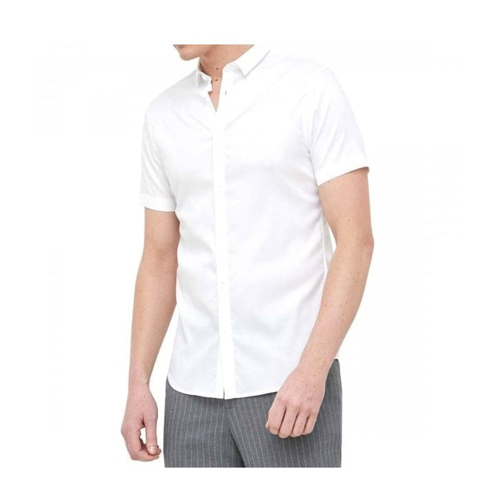 Lyocell Bi-Stretch Short Sleeve White Shirt