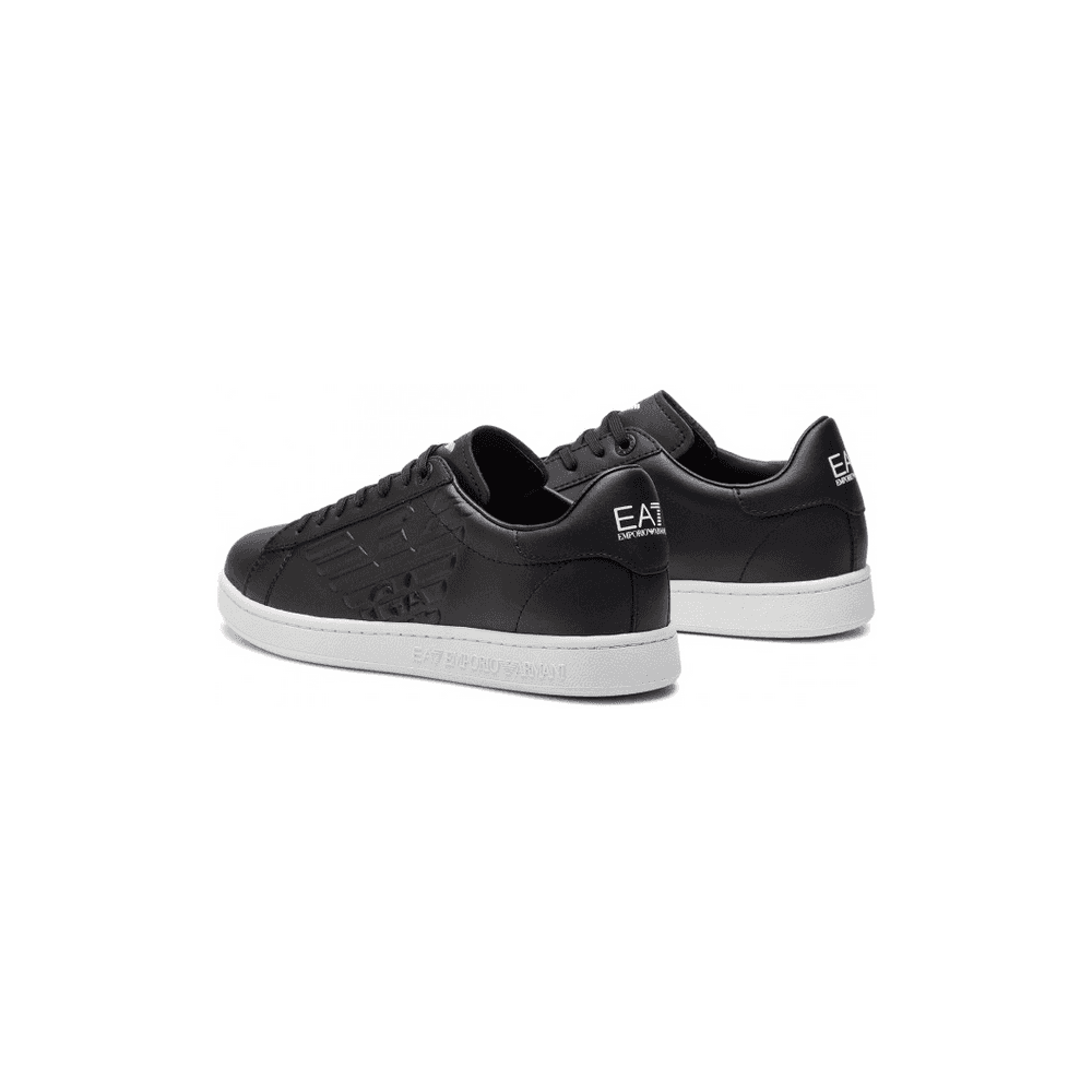Leather Eagle Logo Black Trainer