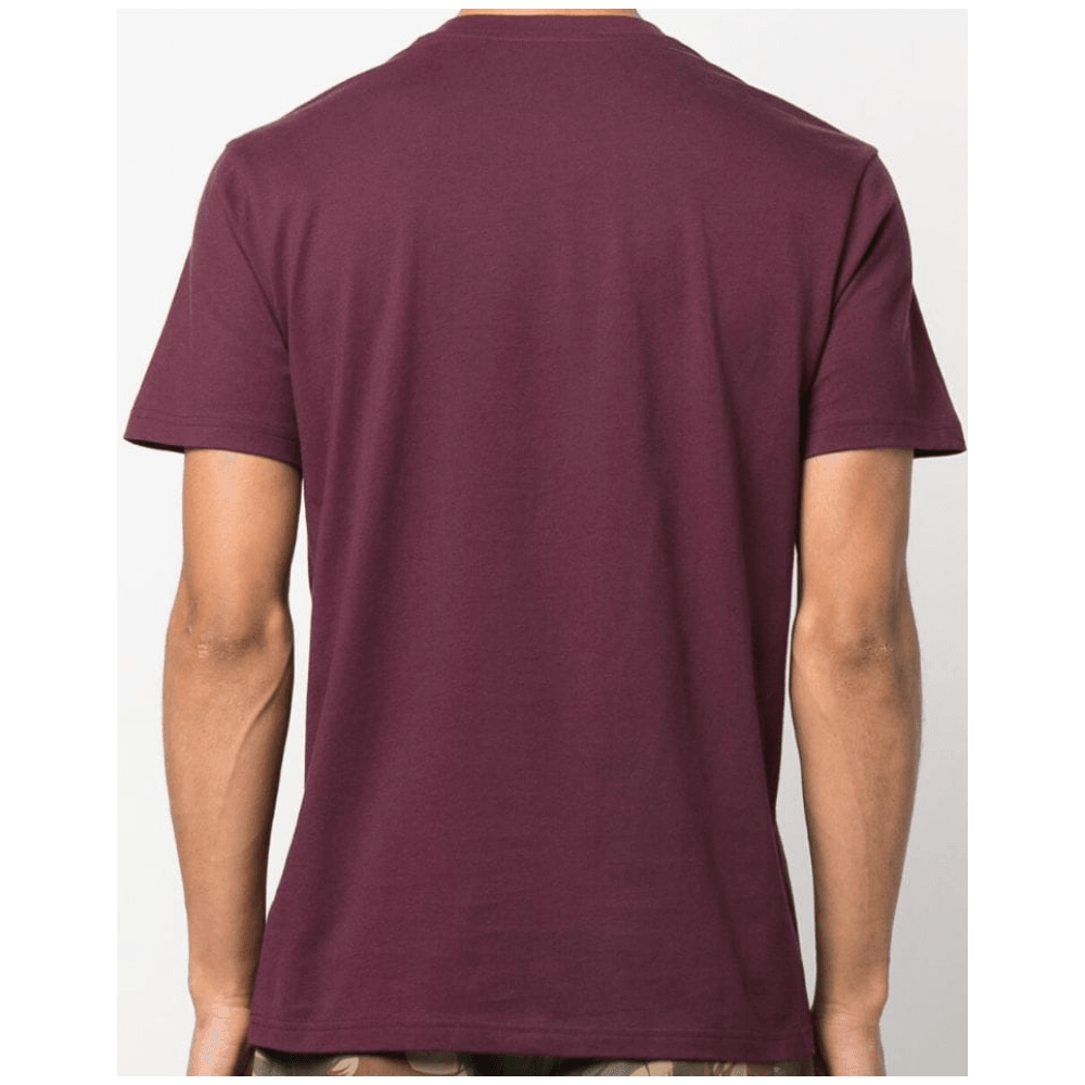 Milano Print Logo Slim Fit Burgundy T-Shirt
