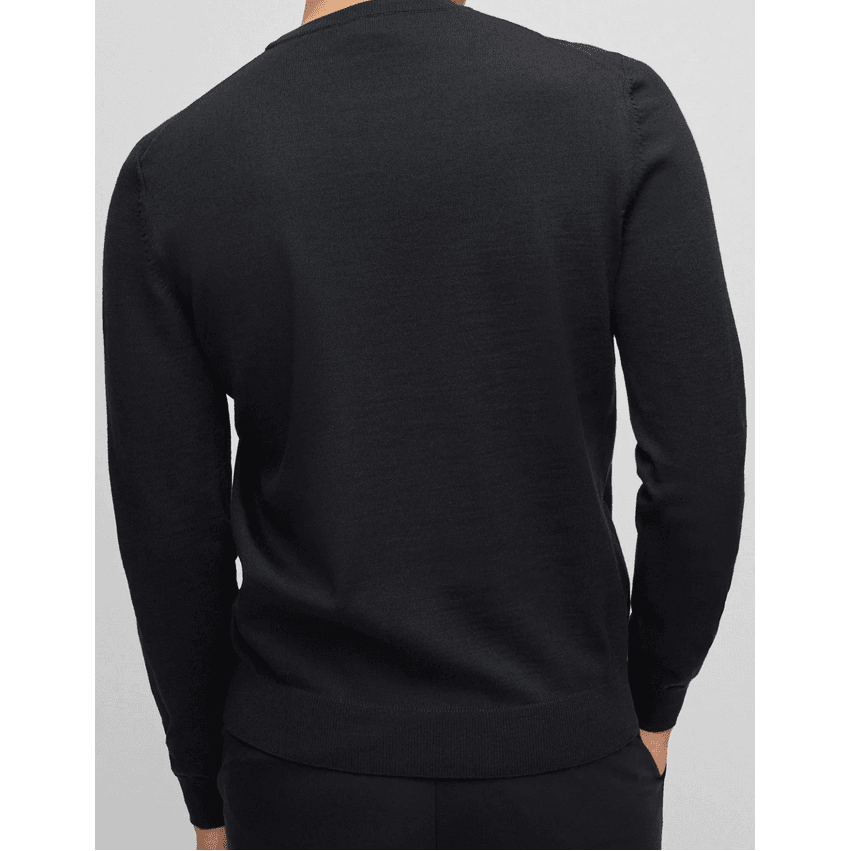 Botto Embroidered Logo Crew Neck Black Knitted Jumper