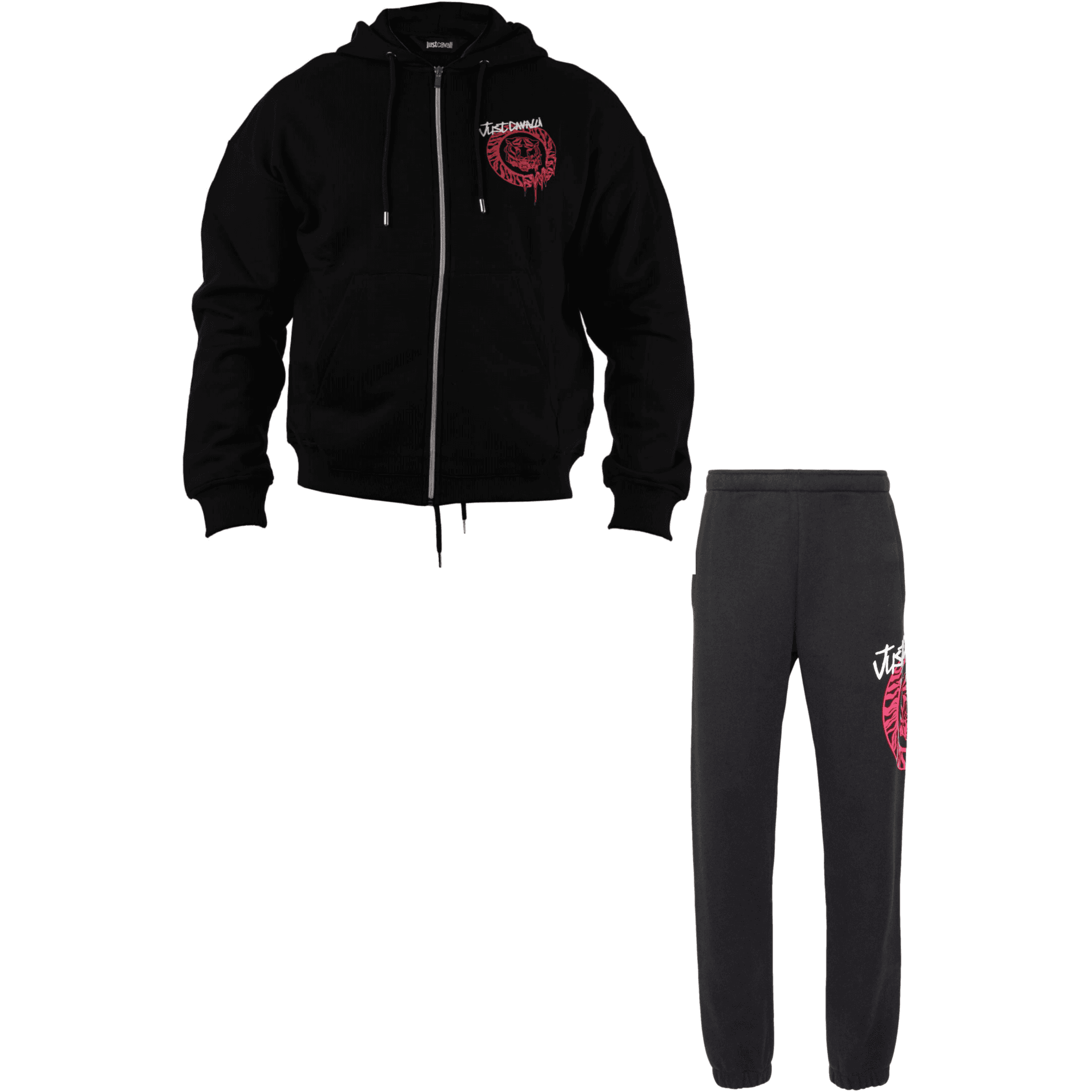 Dripping Logo Zip Up Black Tracksuit