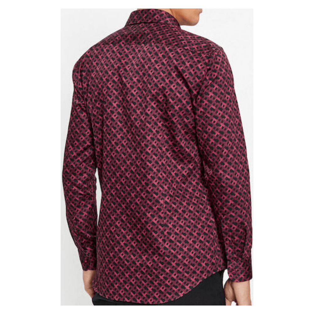Hank-Kent Cotton Slim Fit Burgundy Shirt