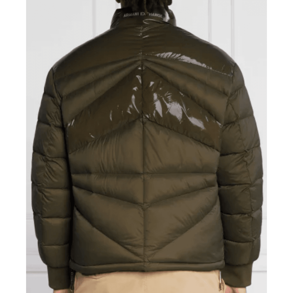 Nylon Glossy Green Down Puffer Jacket