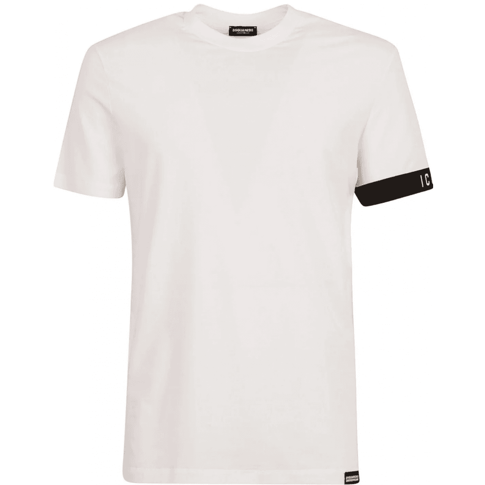 Icon Tape Logo Basic White T-Shirt