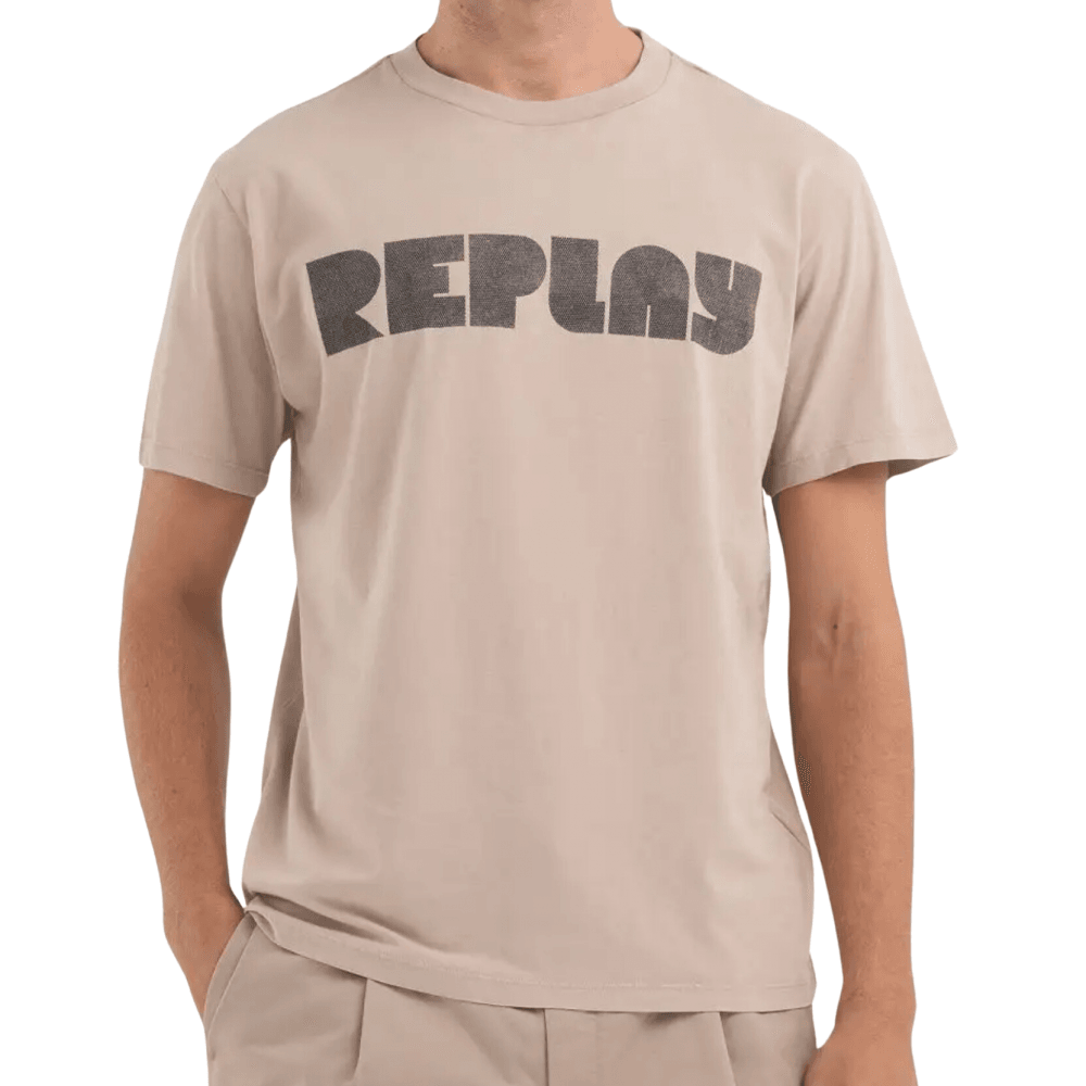 Organic Cotton Printed Beige T-Shirt