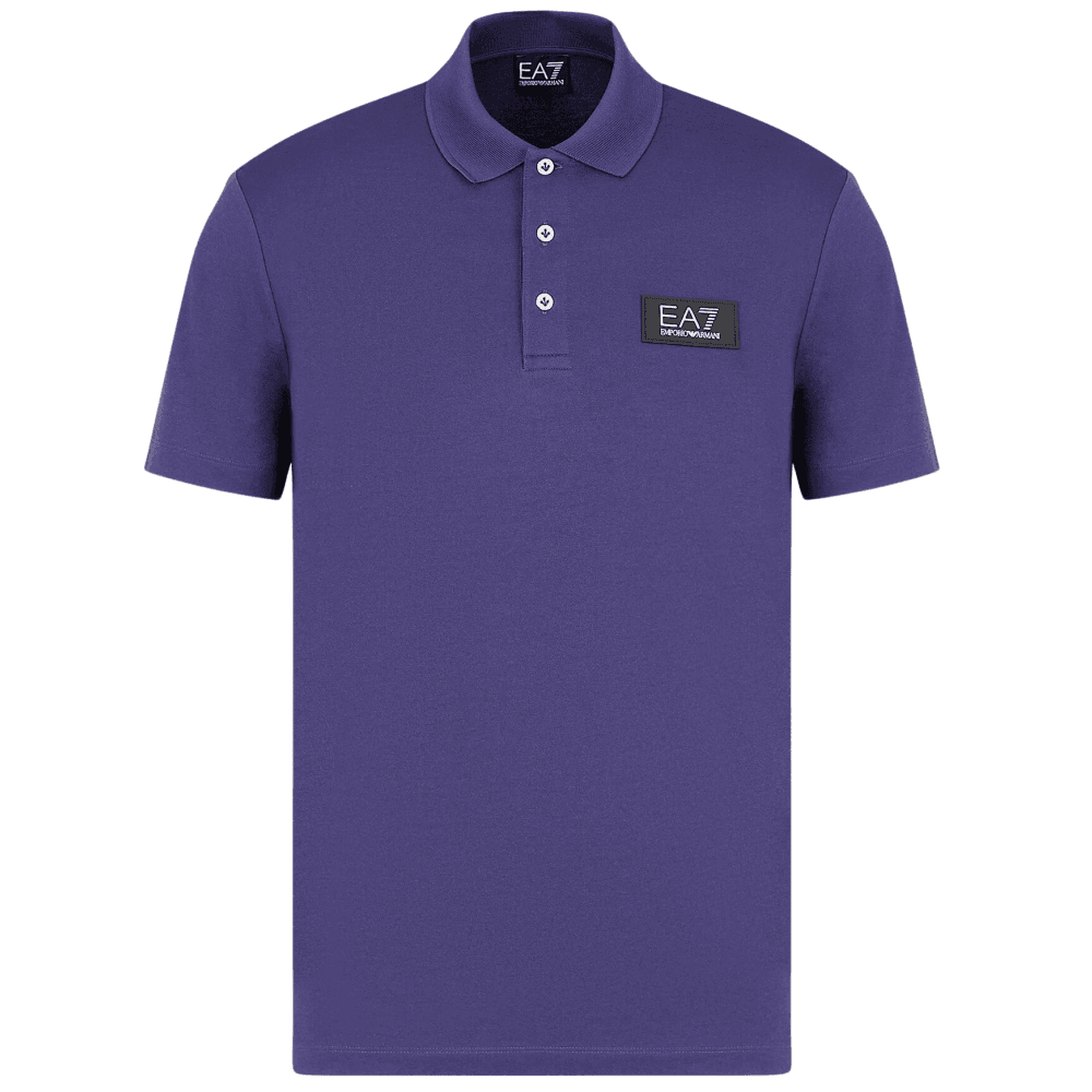 Rubberised Stamp Logo Violet Blue Polo Shirt