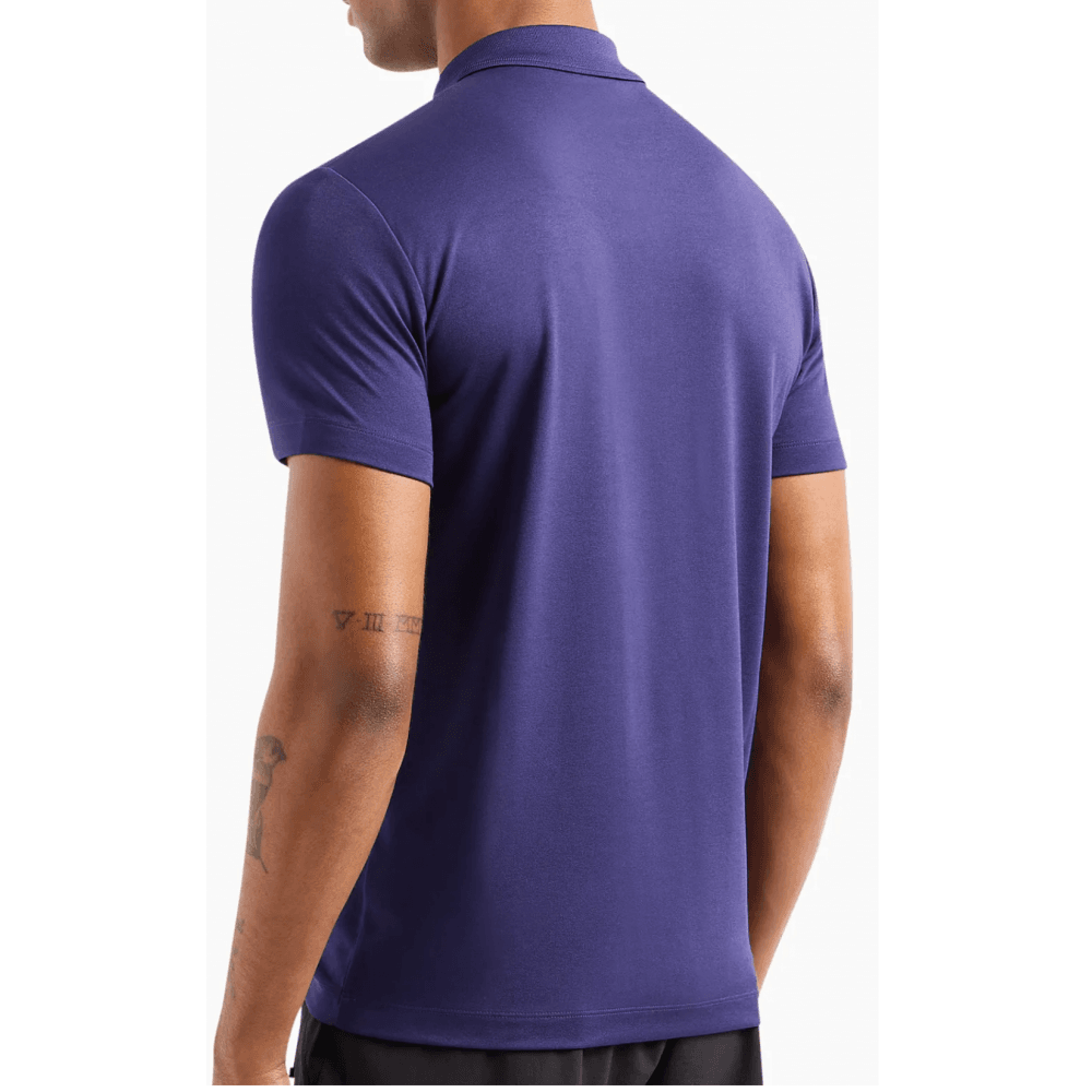 Rubberised Stamp Logo Violet Blue Polo Shirt