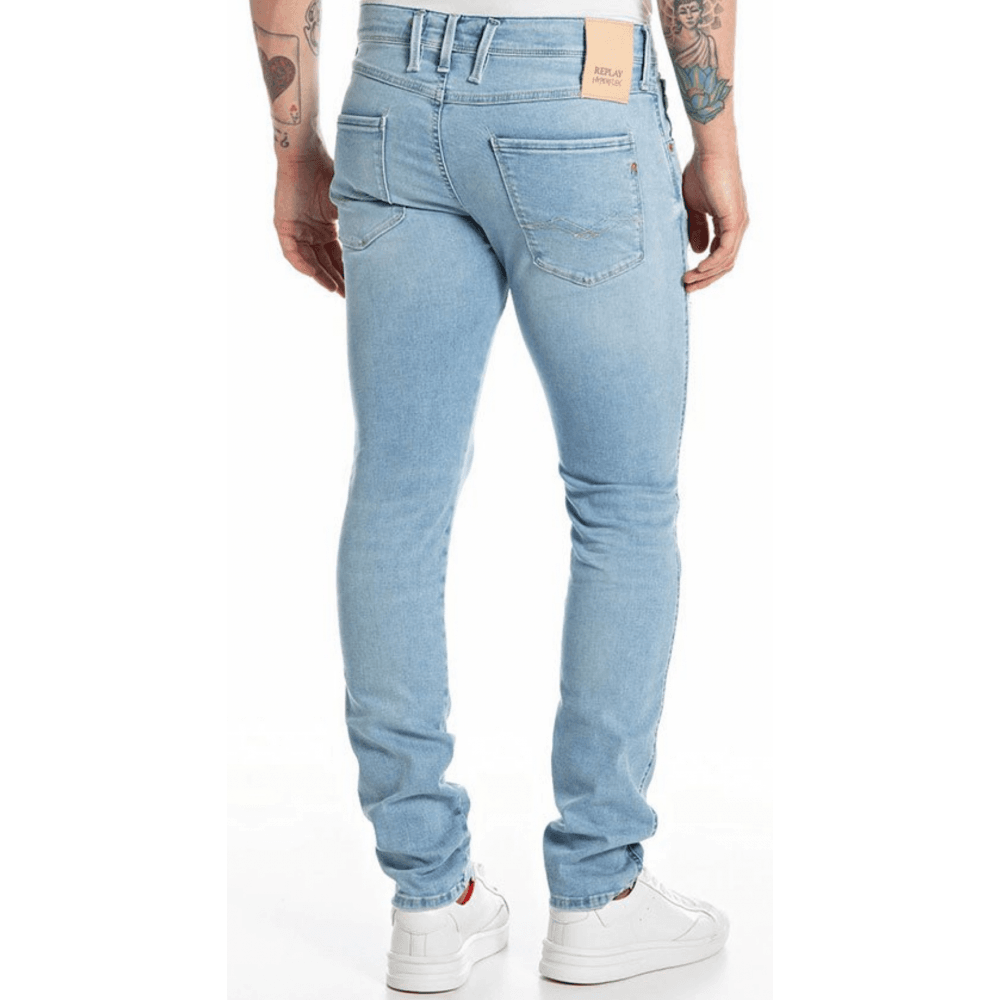 Anbass Distressed Light Wash Slim Fit Jeans