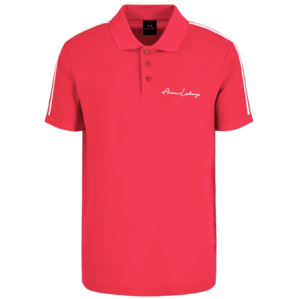 Cotton Signature Logo Red Polo Shirt