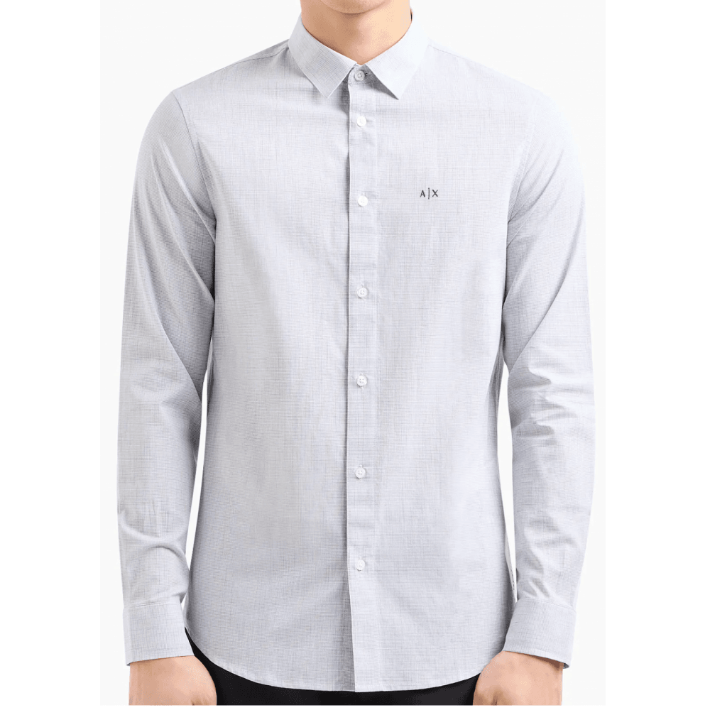 Woven Cotton Logo Grey Shirt