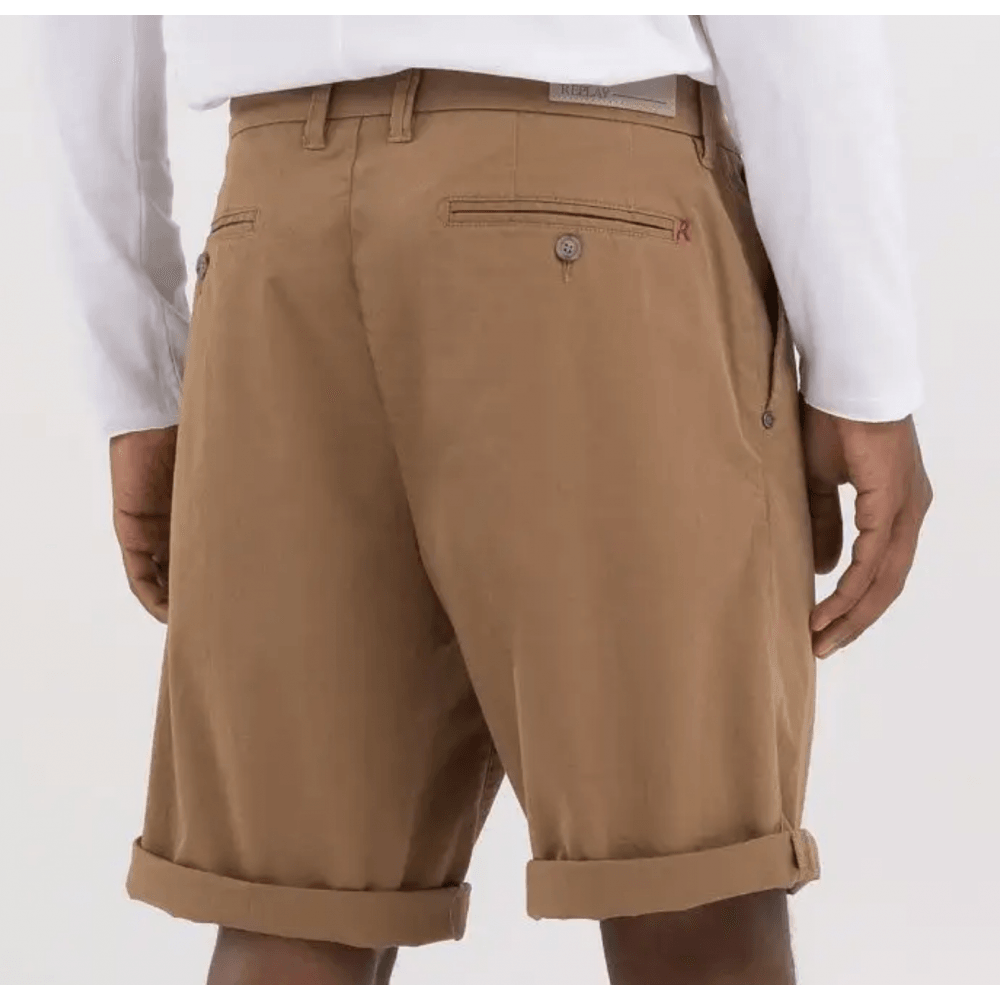 Canvas Brown Cotton Chino Shorts