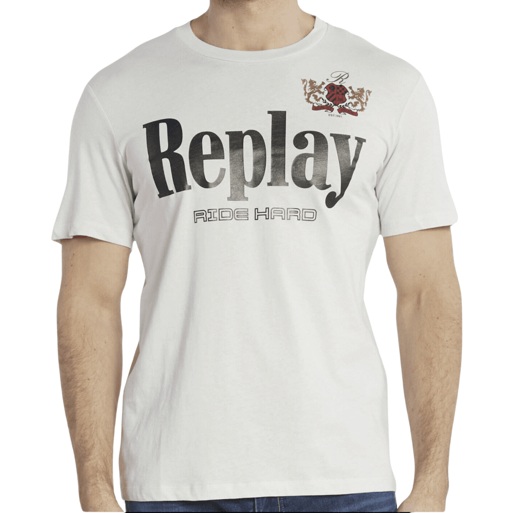 Graphic Logo Round Neck White T-Shirt