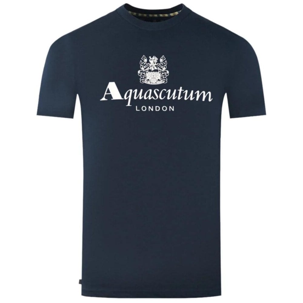 Cotton Print Logo Navy T-Shirt