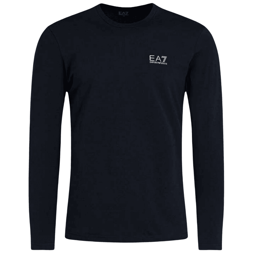 Cotton Navy Long Sleeve T-Shirt